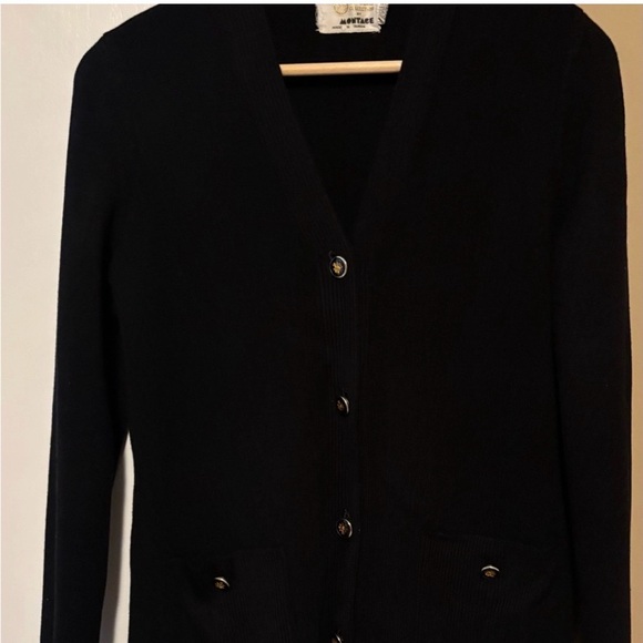 Black V-Neck Women's Sweater - Picture 3 of 4